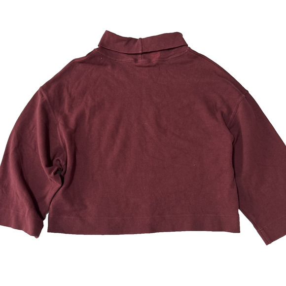 The North Face Womens M Burgundy Oversized Turtleneck Cropped Sweater Athleisure - Picture 3 of 10